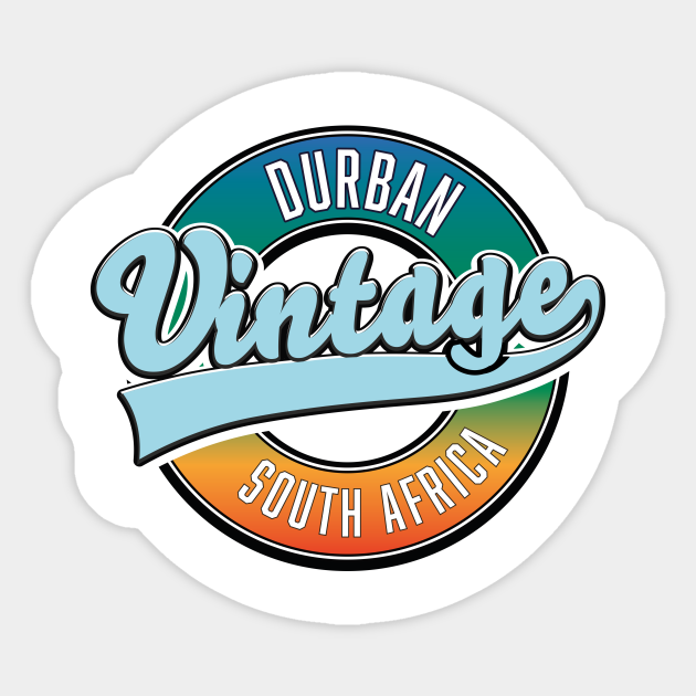 Durban south africa vintage logo South African Durban Sticker